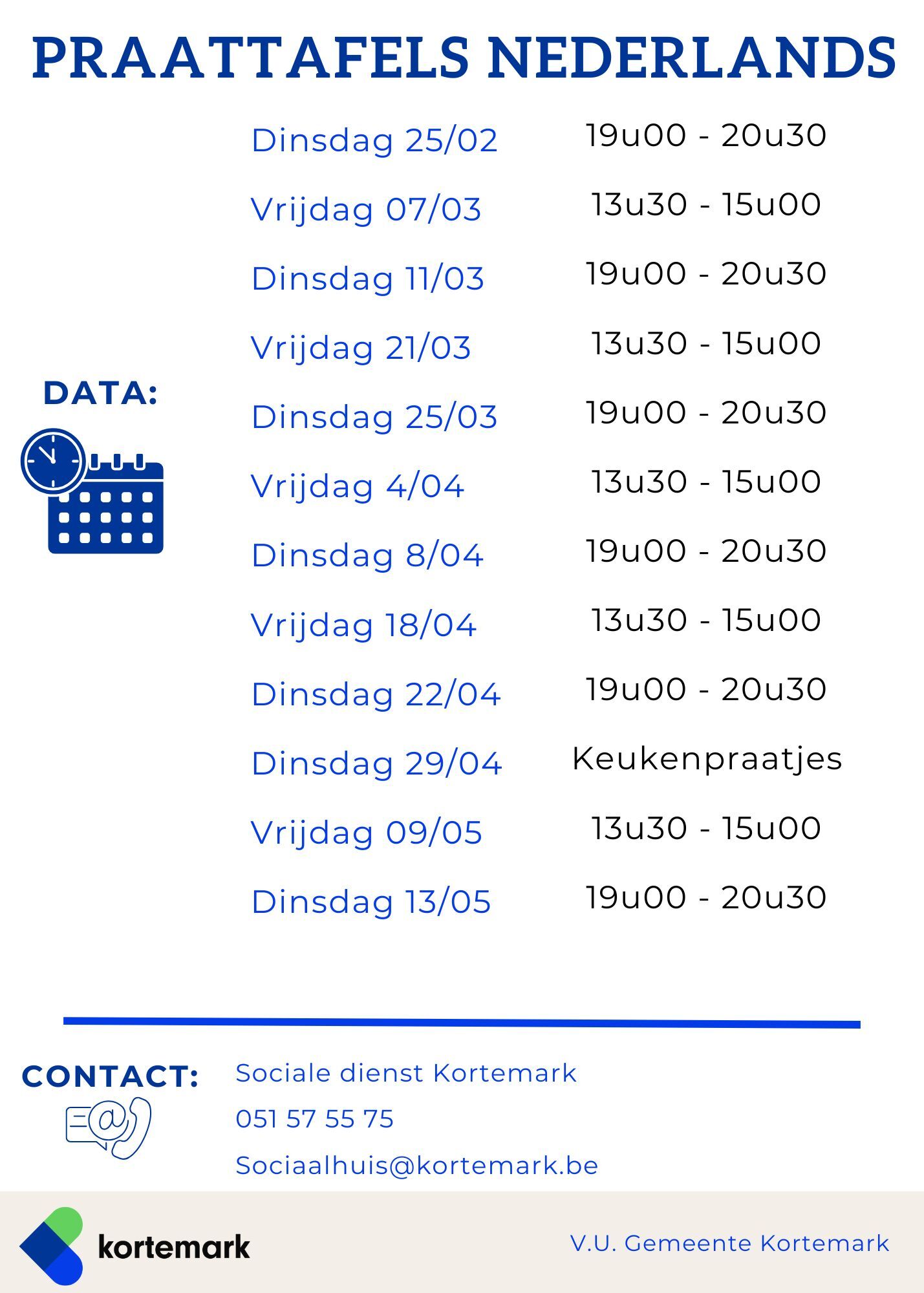 praattafels februari mei